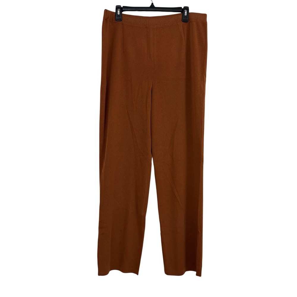 Exclusively Misook Pants Sz 1X Terracotta Orange Pull On High Rise Stretch Knit